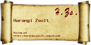 Harangi Zsolt névjegykártya